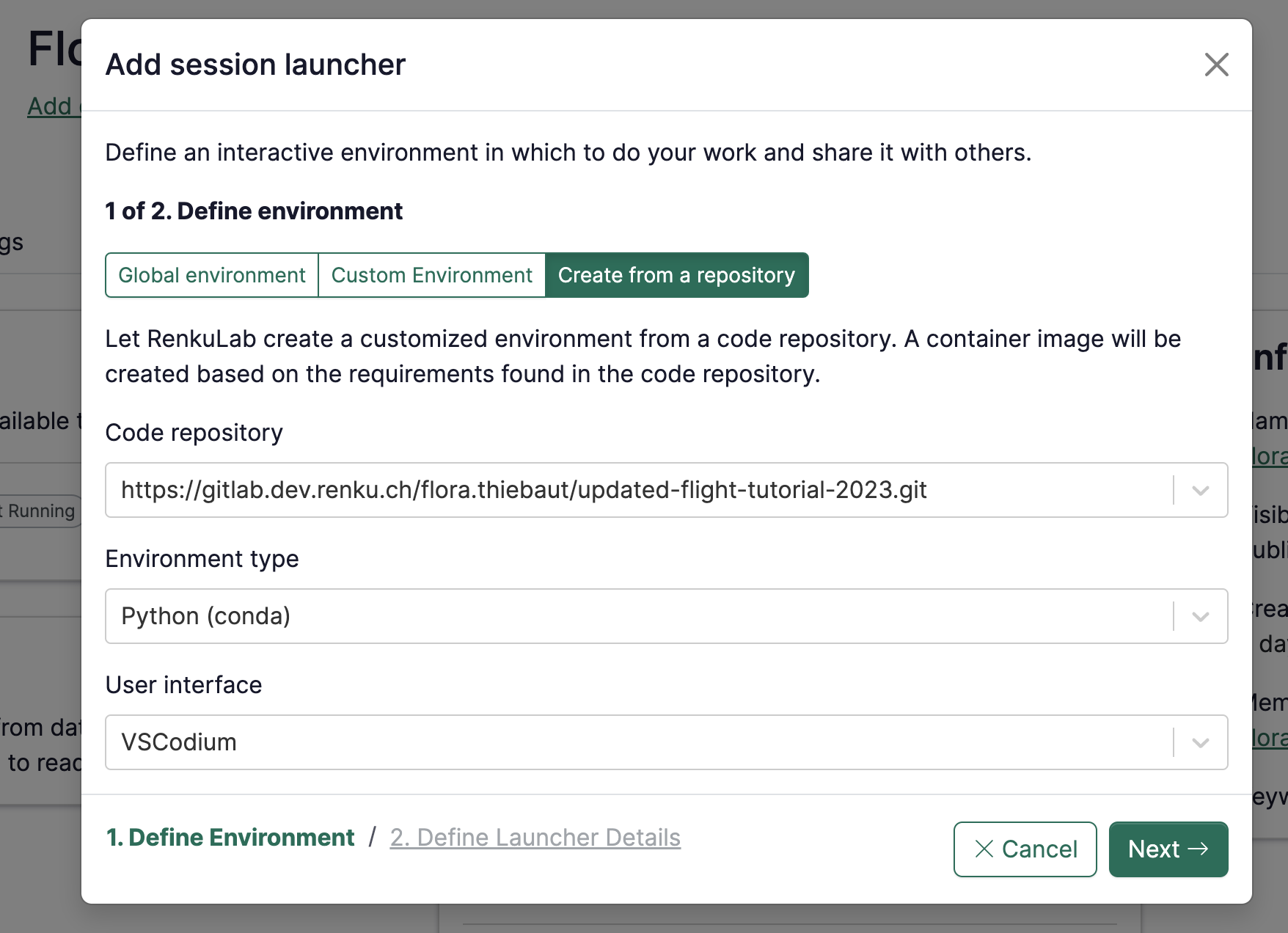 Built Environment modal